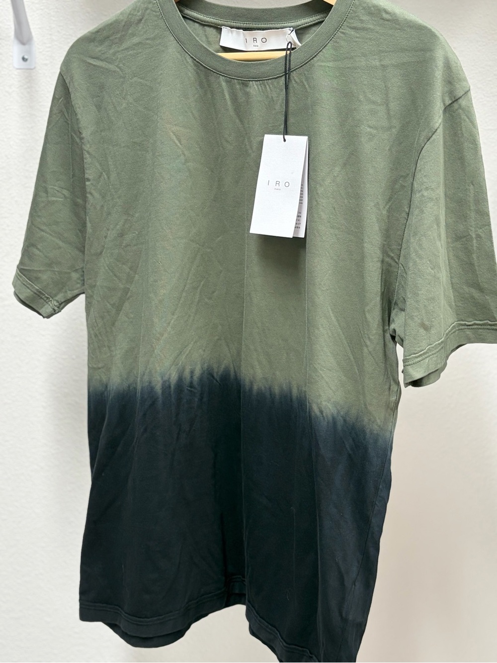 IRO Olive to Black Gradient Short-Sleeve Cotton Tee